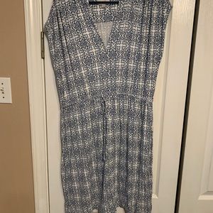 Loft drawstring waist, short sleeve dress